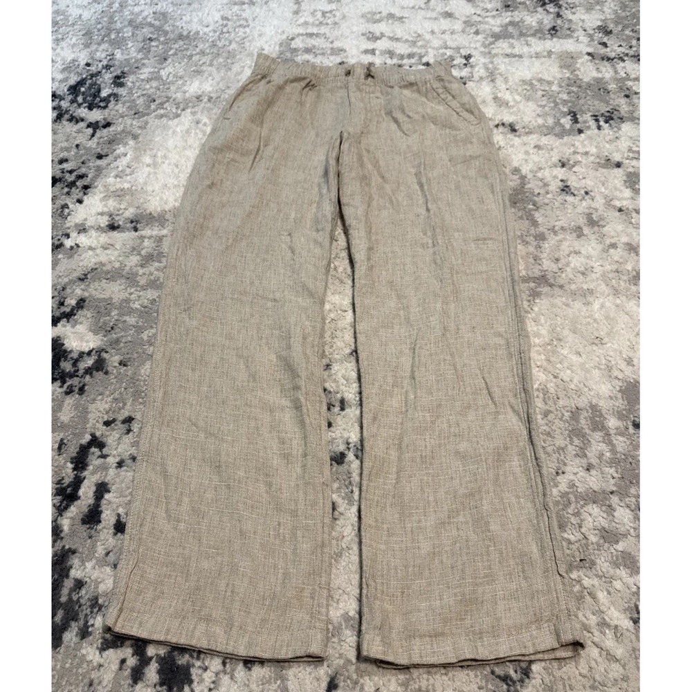 abercrombie kids Logo Beige Straight Leg Linen Blend Pull On Size 15/16
